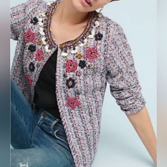 Anthropologie Jackets & Blazers - $178 ANTHROPOLOGIE SUMMER OF LOVE BOLERO STYLE BOHO BEADED BLAZER JACKET LARGE